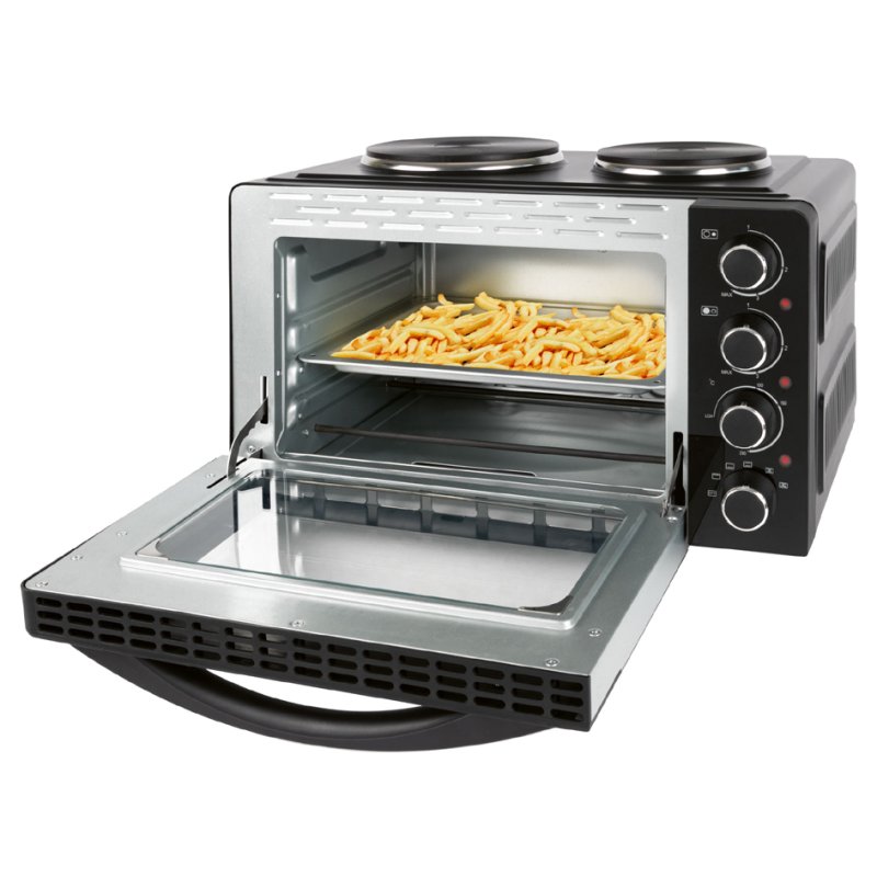 CLATRONIC unité de cuisine KK 3786, 2 plaques de cuisson, 28 litres espace cuisson, noir